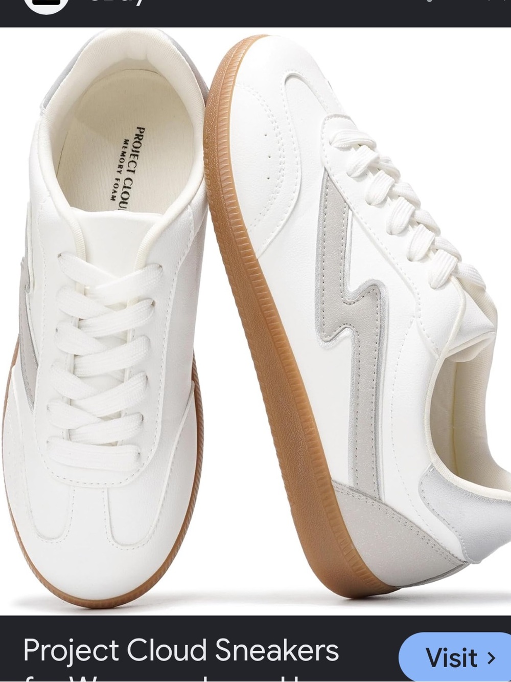 Project Cloud Sneakers for Women - Lace-Up Shoes Trendy 11 White